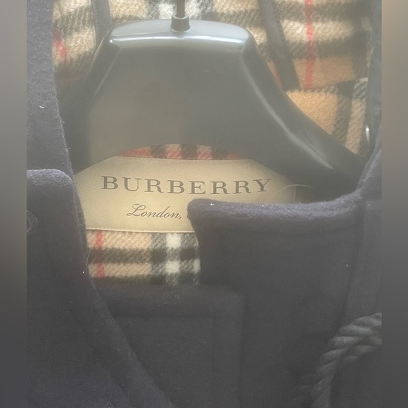 Navy Vintage Wool Blend Hooded Duffle Coat (Size 40) - Picture 3 of 4